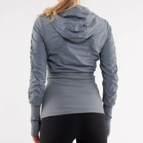 Lululemon Reversible Dance Studio Jacket Blurred Grey Zip Up Hooded Thumbholes 4 - Picture 16 of 16